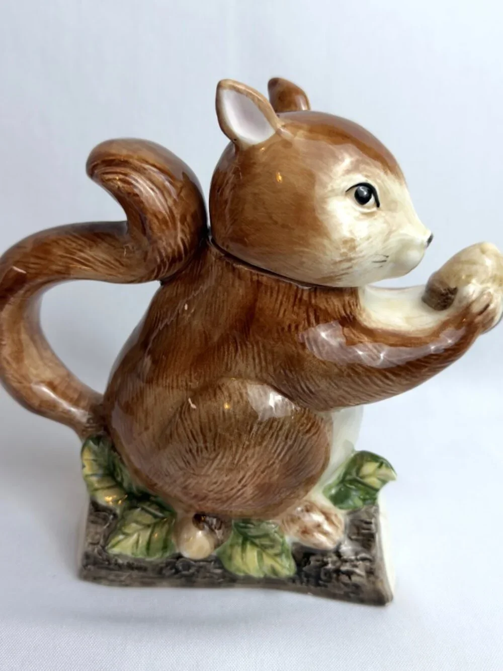 Takahashi Hand Painted Squirrel Teapot Japan Vintage Figural Woodland Ceramic